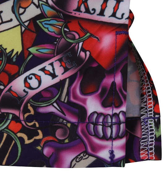 大きいサイズ Ed Hardy 接触冷感オープンカラー半袖シャツ ネイビー 3L 4L 5L 6L 8L/1277-3235-1-89