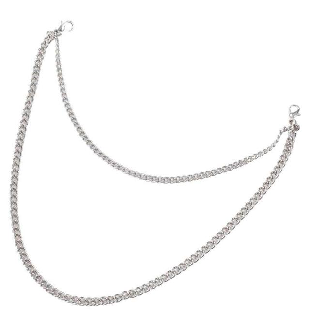 大きいサイズ Re:luxi チェーン付 ウォール柄 半袖シャツ ブラック 3L 4L 5L 6L/1277-4260-2-89