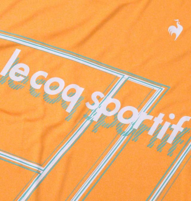 大きいサイズ LE COQ SPORTIF 杢スムースグラフィックプラクティス半袖Tシャツ オレンジ 3L 4L 5L 6L/1278-3260-3-89