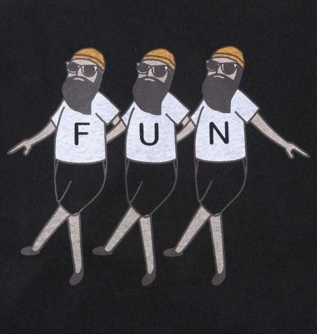 大きいサイズ FUN for modemdesign buddy-buddy ojisan 長袖Tシャツ ブラック 3L 4L 5L 6L/1278-3607-2-89