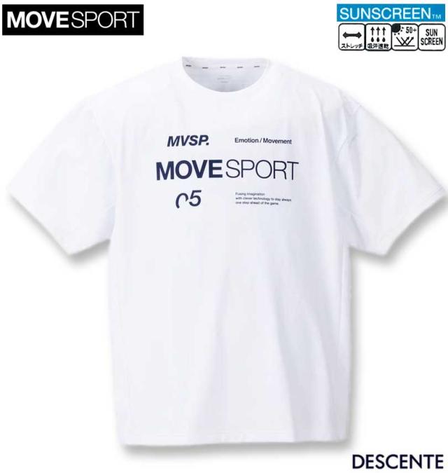 大きいサイズ MOVESPORT SUNSCREEN TOUGH オーセンティックロゴ 半袖 Tシャツ ホワイト 3L 4L 5L 6L/1278-4250-1-89の通販は