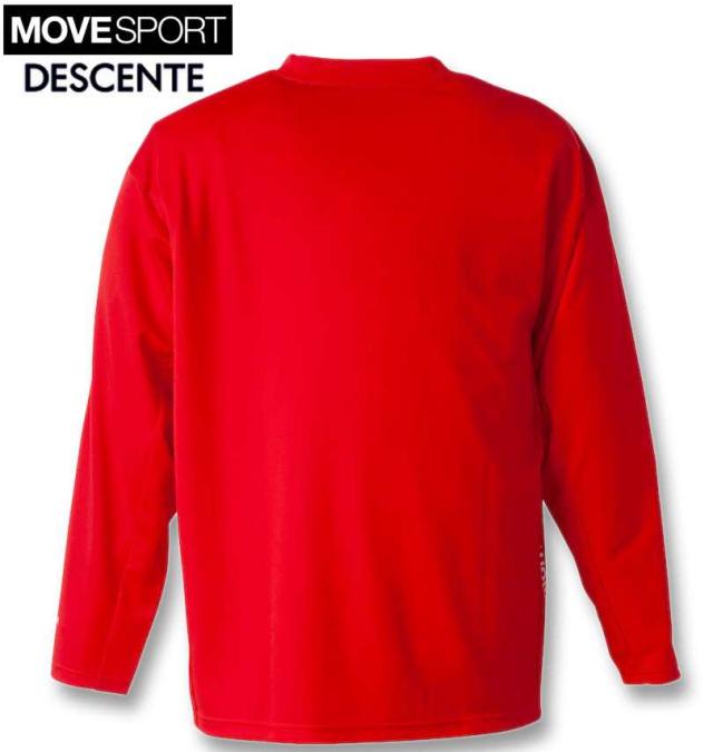 大きいサイズ MOVESPORT ドライメッシュ オーセンティックロゴ 長袖 Tシャツ レッド 3L 4L 5L 6L/1278-4315-4-89