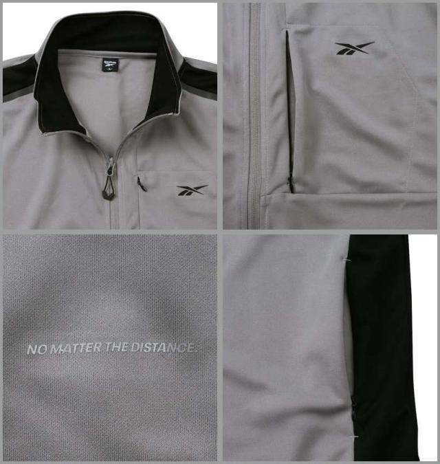 大きいサイズ Reebok ストレッチ ジャージ ジャケット グレー 3L 4L 5L 6L 8L/1278-4626-1-89の通販は