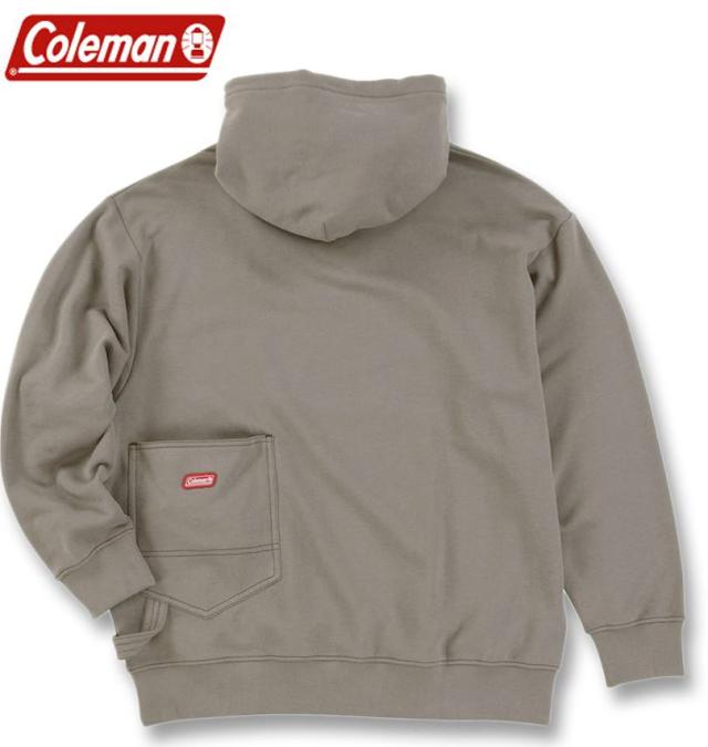 大きいサイズ Coleman 裏起毛 プルパーカー グレージュ 3L 4L 5L 6L 8L/1278-4678-1-89