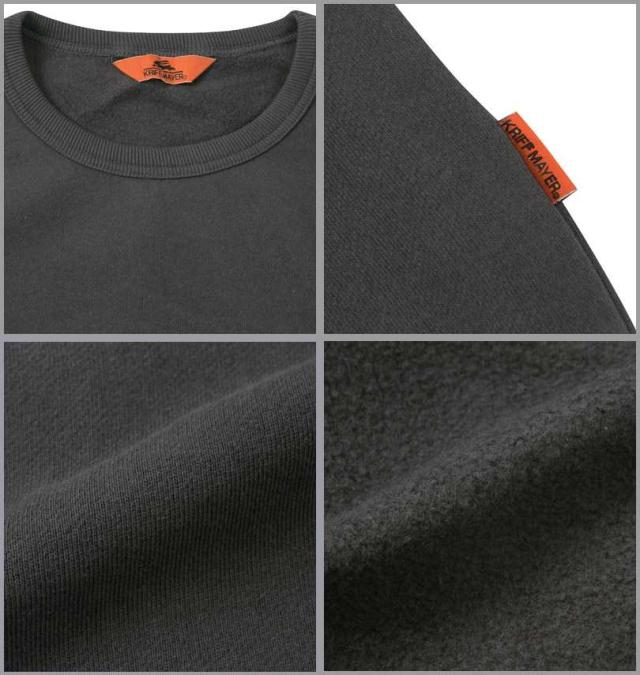 大きいサイズ KRIFF MAYER 裏起毛 サガラロゴ クルーネック スウェット チャコール 3L 4L 5L 6L 8L/1278-4690-1-89
