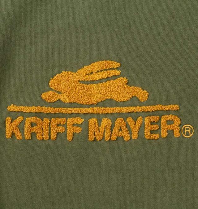 大きいサイズ KRIFF MAYER 裏起毛 サガラロゴ クルーネック スウェット カーキ 3L 4L 5L 6L 8L/1278-4690-2-89