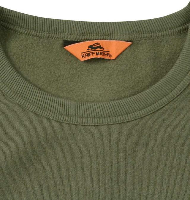 大きいサイズ KRIFF MAYER 裏起毛 サガラロゴ クルーネック スウェット カーキ 3L 4L 5L 6L 8L/1278-4690-2-89