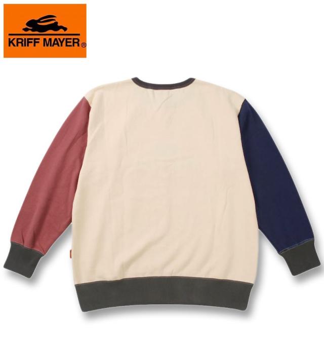 大きいサイズ KRIFF MAYER 裏起毛 サガラロゴ クルーネック スウェット マルチカラー 3L 4L 5L 6L 8L/1278-4690-3-89