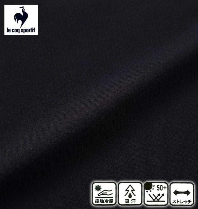 大きいサイズ LE COQ SPORTIF 接触冷感 ストレッチ グラフィック 半袖 Tシャツ ブラック 3L 4L 5L 6L/1278-5260-2-89