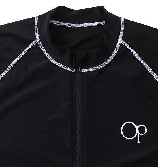 大きいサイズ OCEAN PACIFIC 半袖 フルジップ ラッシュガード ブラック 3L 4L 5L 6L 8L/1278-5283-2-89