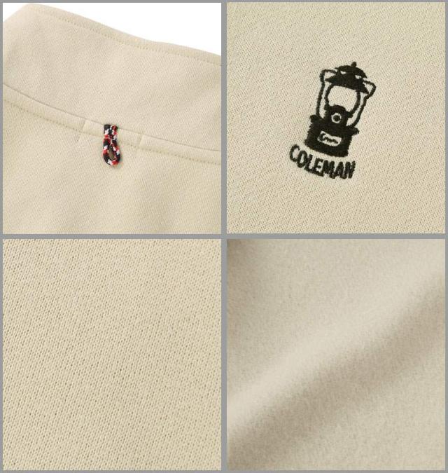 大きいサイズ Coleman 裏起毛 ハーフボタン トレーナー アイボリー 3L 4L 5L 6L/1278-5641-1-89