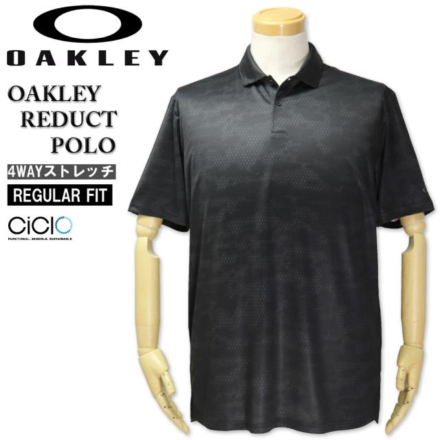 大きいサイズ OAKLEY(オークリー) ゴルフ ジオメトリック柄 半袖ポロシャツ REDUCT POLO/XL XXL/BS-FOA403089