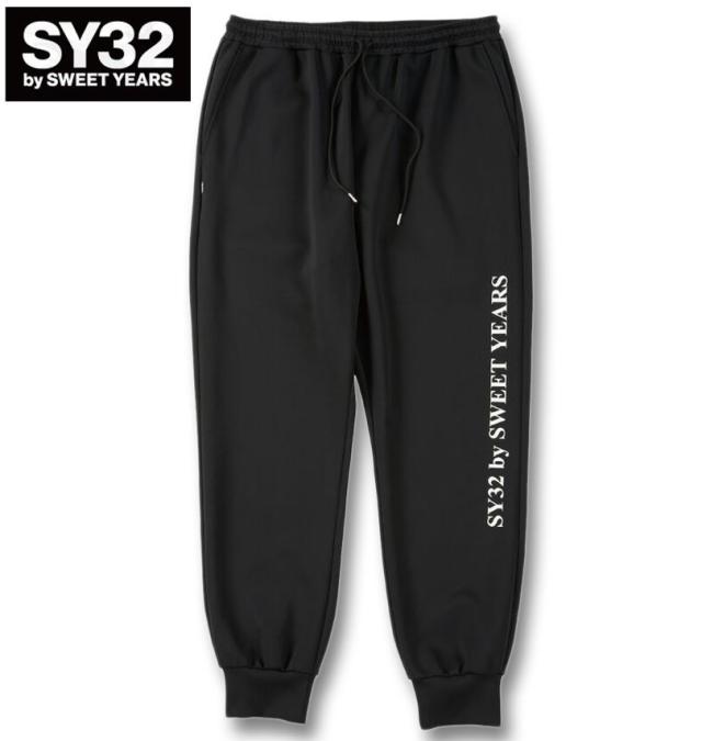 大きいサイズ SY32 by SWEET YEARS ダンボールニット スウェットパンツ ブラック 3L 4L 5L 6L/1274-5365-2-190