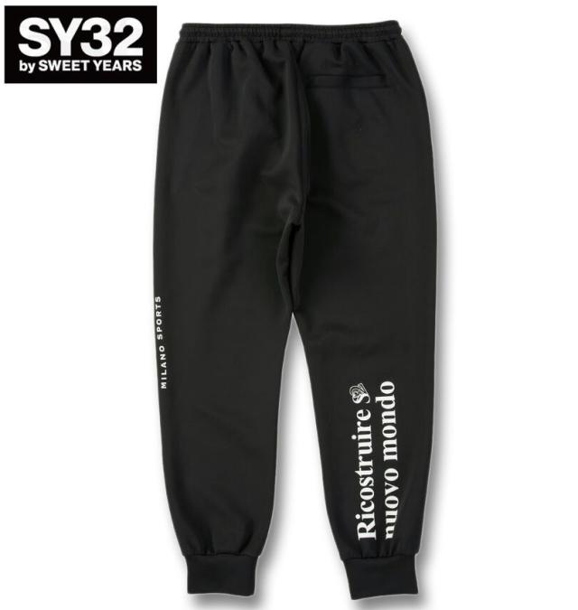 大きいサイズ SY32 by SWEET YEARS ダンボールニット スウェットパンツ ブラック 3L 4L 5L 6L/1274-5365-2-190