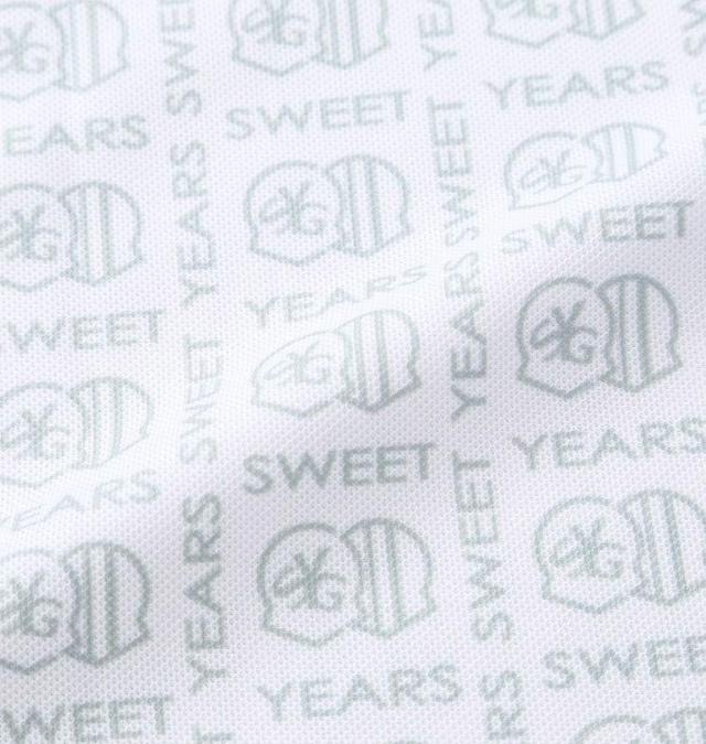 大きいサイズ SY32 by SWEET YEARS ゴルフ ボックスグラフィック 鹿の子 半袖シャツ ホワイト 3L 4L 5L 6L/1278-5218-1-190