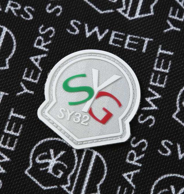 大きいサイズ SY32 by SWEET YEARS ゴルフ ボックスグラフィック 鹿の子 半袖シャツ ブラック 3L 4L 5L 6L/1278-5218-2-190