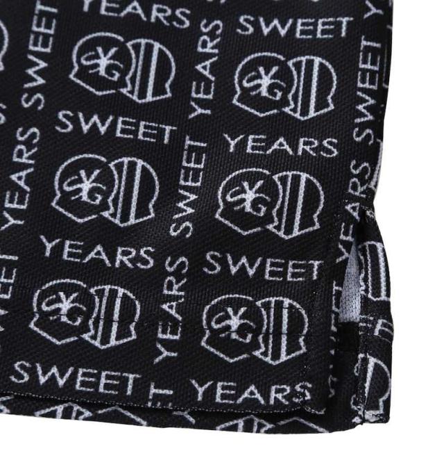 大きいサイズ SY32 by SWEET YEARS ゴルフ ボックスグラフィック 鹿の子 半袖シャツ ブラック 3L 4L 5L 6L/1278-5218-2-190