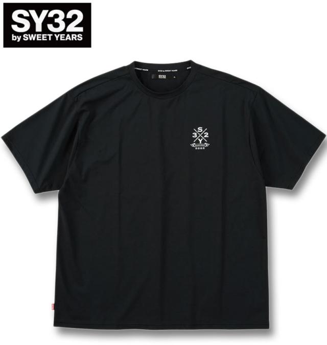 大きいサイズ SY32 by SWEET YEARS サークルロゴ バックプリント 半袖 Tシャツ ブラック 3L 4L 5L 6L/1278-5240-2-95