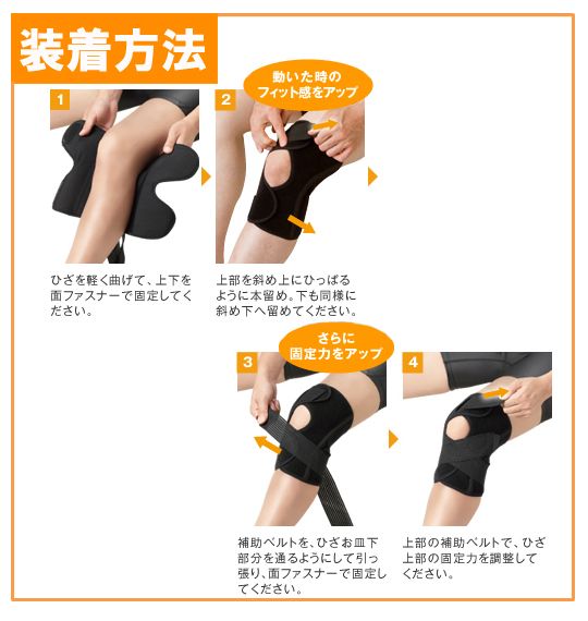 大きいサイズ Phiten ひざ用 サポーター (1枚入り) ブラック 4L/1249-4371-1-96