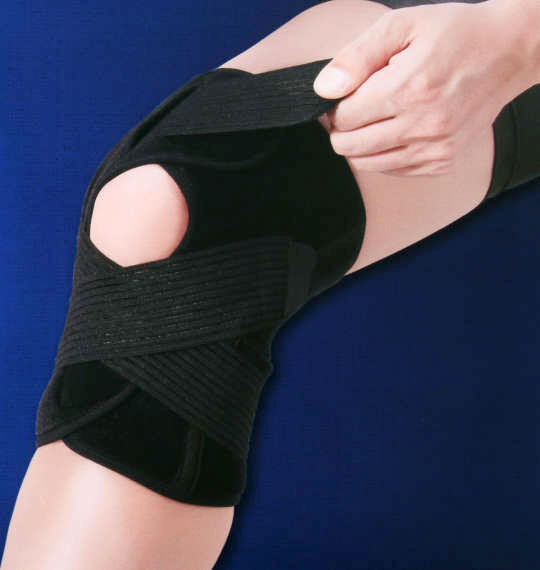 大きいサイズ Phiten ひざ用 サポーター (1枚入り) ブラック 4L/1249-4371-1-96