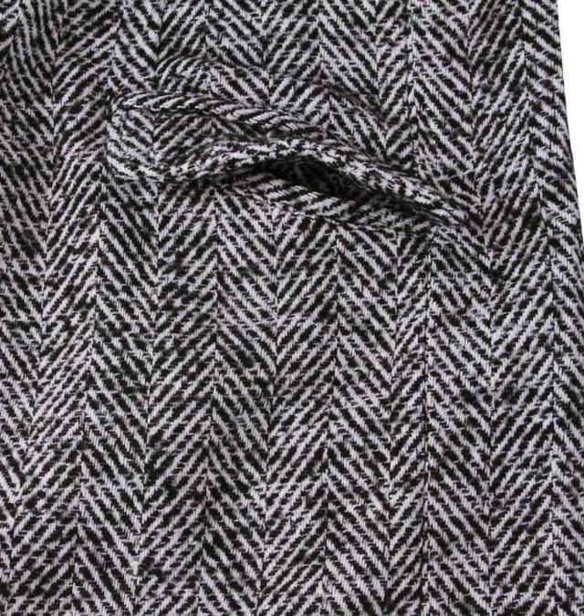 大きいサイズ in the attic ヘリンボーンツイード チェスターコート ブラックミックス 3L 4L 5L 6L/1253-3313-2-198
