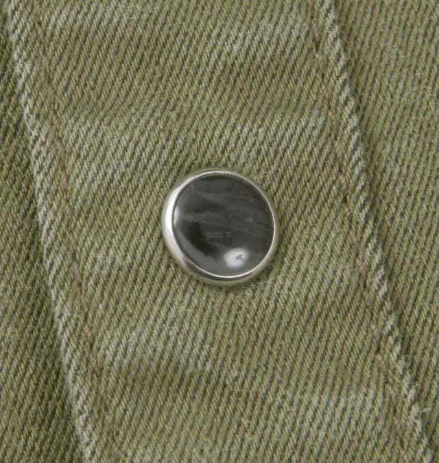 大きいサイズ in the attic ストレッチ カラーデニム 長袖シャツ カーキ 3L 4L 5L 6L/1257-4100-2-98