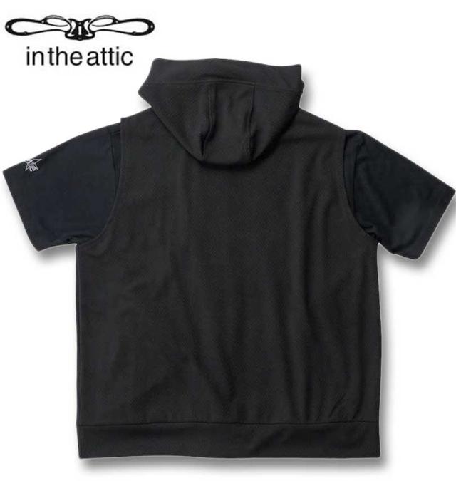 大きいサイズ in the attic ジャガード ノースリーブパーカー+半袖Tシャツ セット ブラック×ブラック 3L 4L 5L 6L/1258-4212-2-98