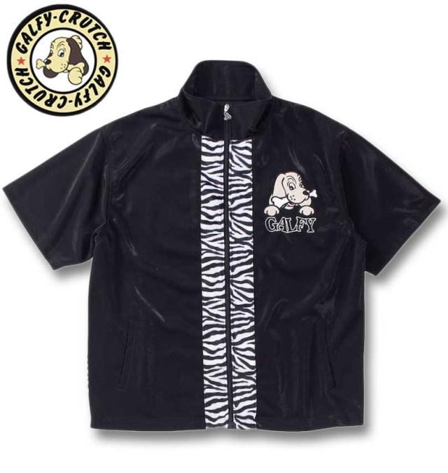 大きいサイズ GALFY 半袖 ジャージ 上下セット ブラック 3L 4L 5L/1258-4261-2-198