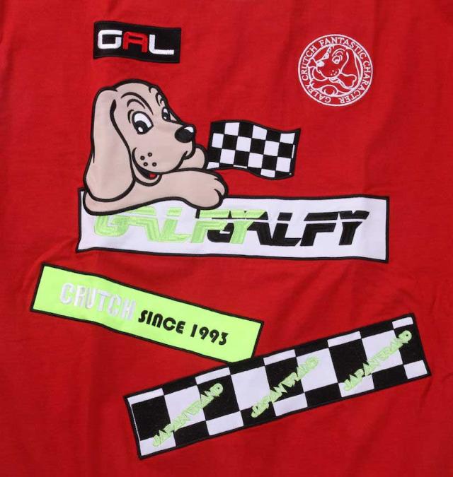 大きいサイズ GALFY モトクロス系わんわん 半袖 Tシャツ レッド 3L 4L 5L 6L/1258-4263-1-98