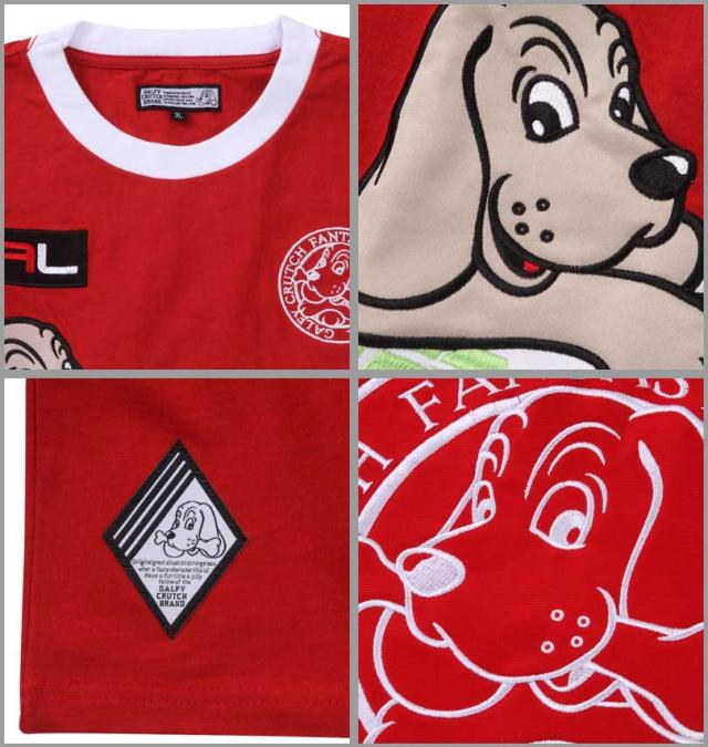 大きいサイズ GALFY モトクロス系わんわん 半袖 Tシャツ レッド 3L 4L 5L 6L/1258-4263-1-98