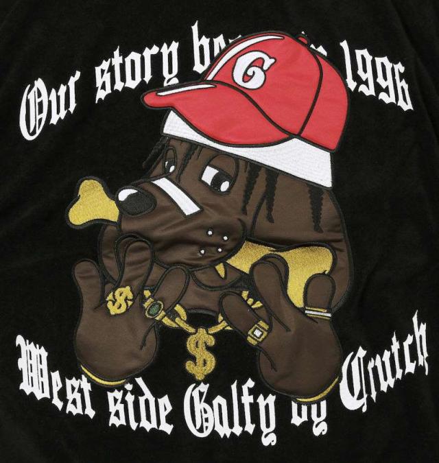 大きいサイズ GALFY ウェッサイ成金 パイル 半袖 スタンドフルジップ 上下セット ブラック 3L 4L 5L 6L/1258-5241-2-198