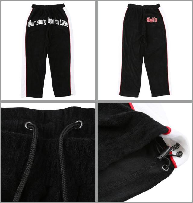 大きいサイズ GALFY ウェッサイ成金 パイル 半袖 スタンドフルジップ 上下セット ブラック 3L 4L 5L 6L/1258-5241-2-198