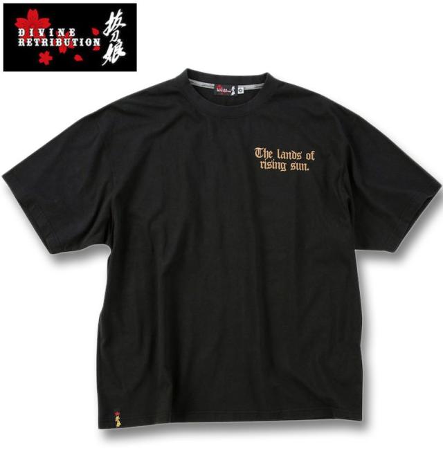 大きいサイズ 絡繰魂抜刀娘 凛 一刀流 半袖 Tシャツ ブラック 3L 4L 5L 6L 8L/1258-5255-1-98