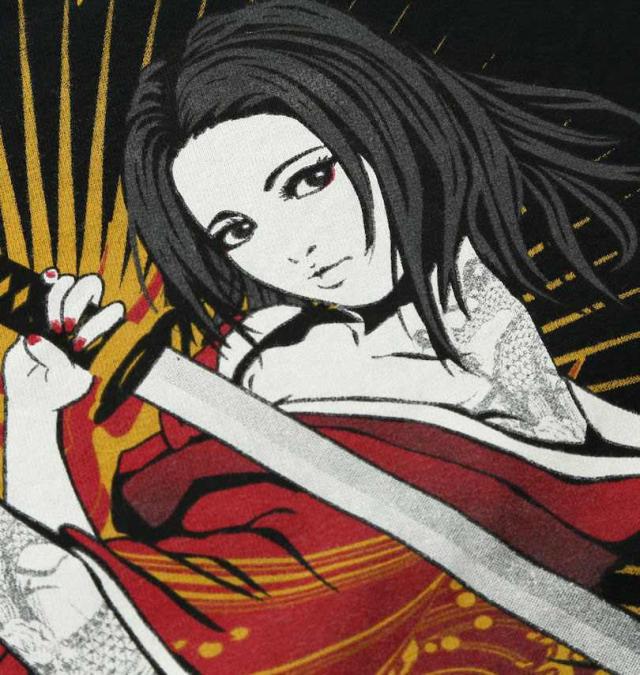 大きいサイズ 絡繰魂抜刀娘 凛 一刀流 半袖 Tシャツ ブラック 3L 4L 5L 6L 8L/1258-5255-1-98