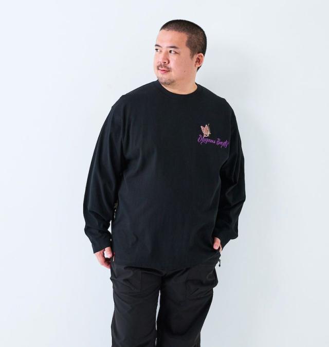 大きいサイズ 絡繰魂抜刀娘 凛&葵 長袖 Tシャツ ブラック 3L 4L 5L 6L/1258-5351-1-98