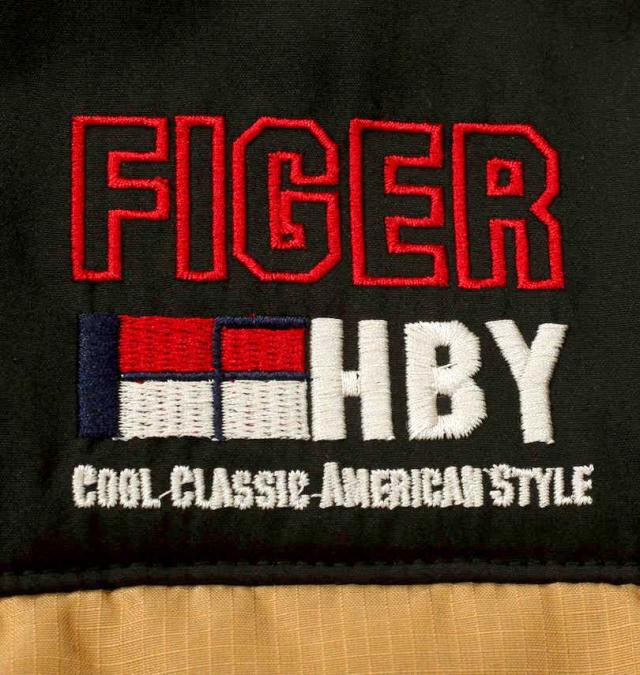 大きいサイズ H by FIGER 切替中綿ベスト キャメル×ブラック 3L 4L 5L 6L 8L/1263-2325-1-98