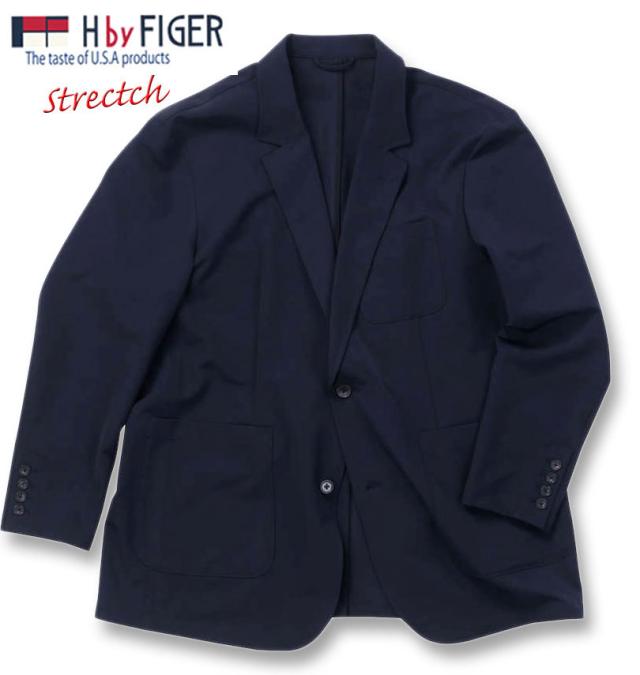 大きいサイズ H by FIGER 2WAYストレッチジャケット ネイビー 3L 4L 5L 6L 7L 8L/1263-3200-1-98