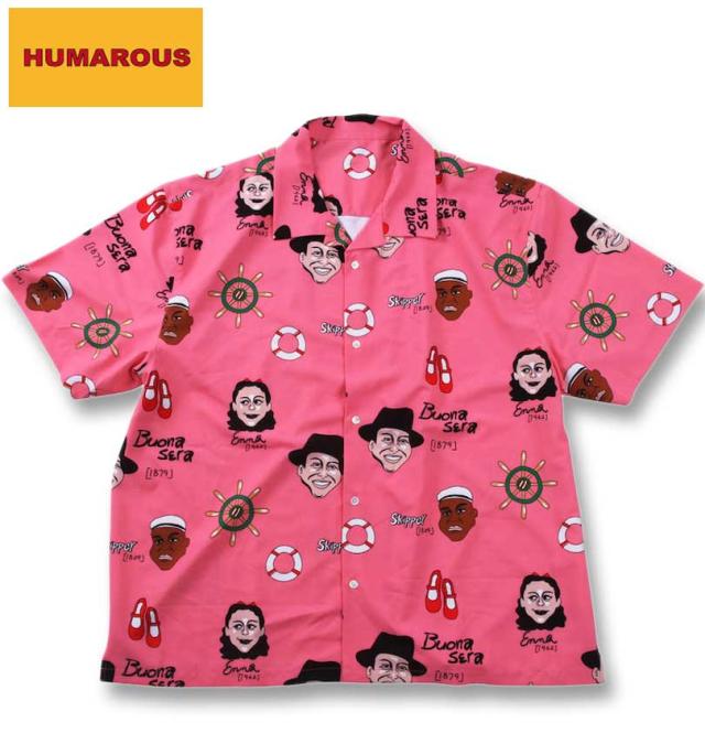 大きいサイズ HUMAROUS Imagine 半袖 アロハシャツ ピンク 3L 4L 5L 6L/1267-4200-1-98