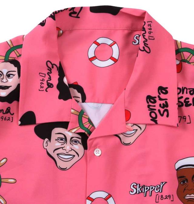 大きいサイズ HUMAROUS Imagine 半袖 アロハシャツ ピンク 3L 4L 5L 6L/1267-4200-1-98