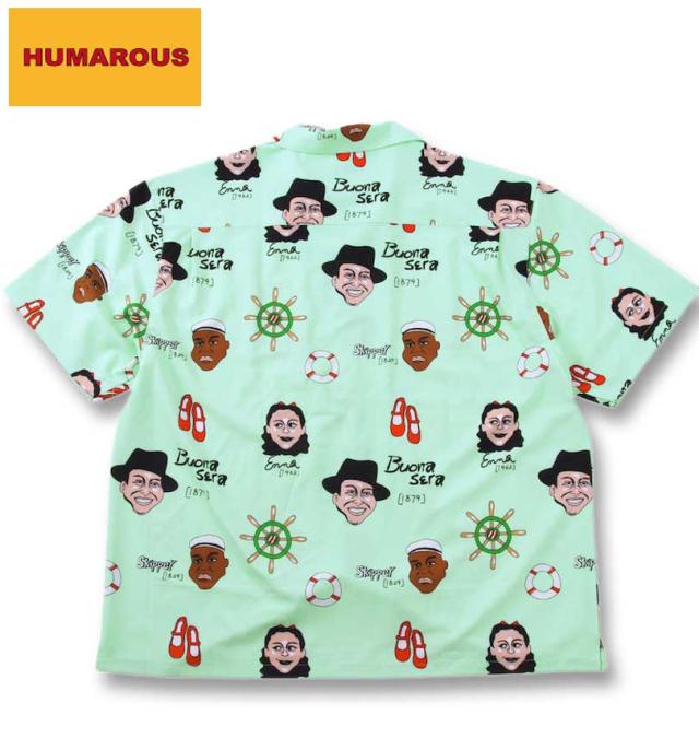 大きいサイズ HUMAROUS Imagine 半袖 アロハシャツ ミントサックス 3L 4L 5L 6L/1267-4200-2-98
