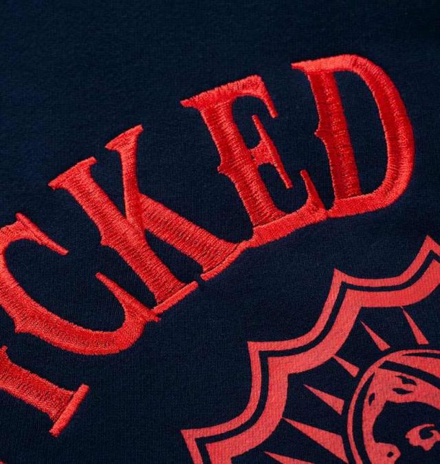 大きいサイズ SHELTY 裏毛 刺繍&プリント フルジップ パーカー ネイビー 3L 4L 5L 6L/1268-4311-1-98