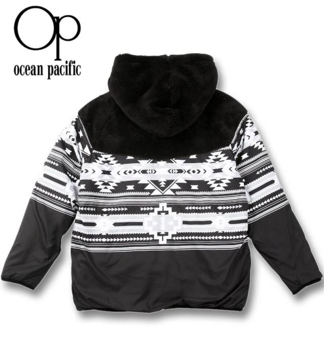 大きいサイズ OCEAN PACIFIC リバーシブル ボア フリース ジャケット ブラック 3L 4L 5L 6L 8L/1273-4340-2-98