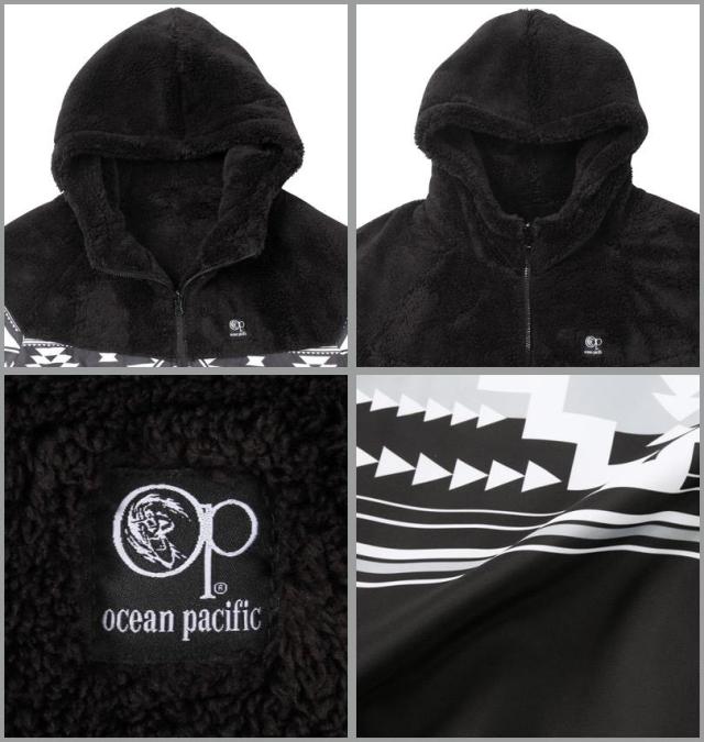 大きいサイズ OCEAN PACIFIC リバーシブル ボア フリース ジャケット ブラック 3L 4L 5L 6L 8L/1273-4340-2-98
