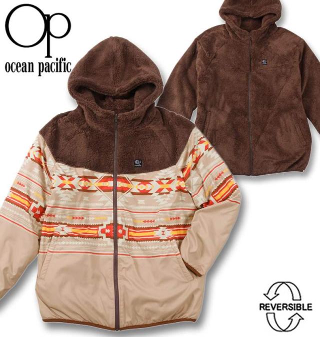 大きいサイズ OCEAN PACIFIC リバーシブル ボア フリース ジャケット ブラウン 3L 4L 5L 6L 8L/1273-4340-3-98の通販は