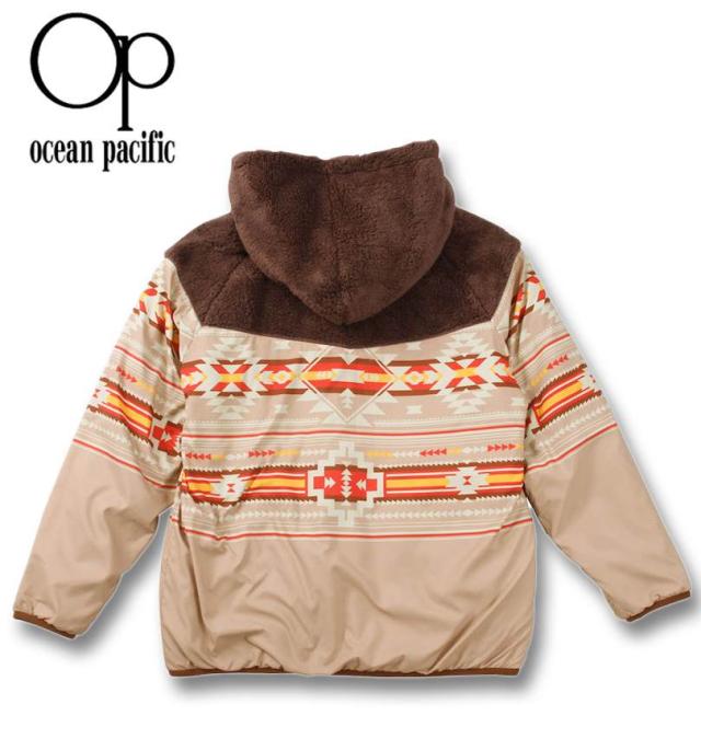 大きいサイズ OCEAN PACIFIC リバーシブル ボア フリース ジャケット ブラウン 3L 4L 5L 6L 8L/1273-4340-3-98