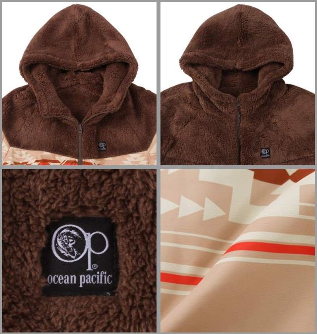 大きいサイズ OCEAN PACIFIC リバーシブル ボア フリース ジャケット ブラウン 3L 4L 5L 6L 8L/1273-4340-3-98