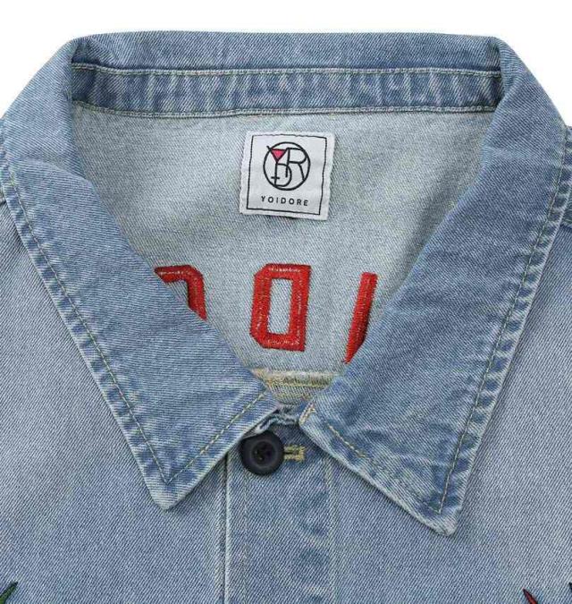 大きいサイズ YOIDORE チベタン デニムジャケット インディゴブルー 3L 4L 5L 6L/1273-5375-1-198