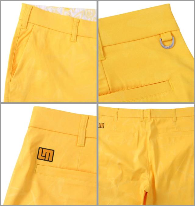 大きいサイズ LOUDMOUTH エンボスストレッチツイルロングパンツ イエロー 100cm〜130cm/1274-3220-1-198