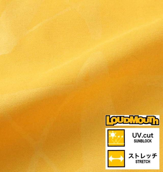 大きいサイズ LOUDMOUTH エンボスストレッチツイルロングパンツ イエロー 100cm〜130cm/1274-3220-1-198