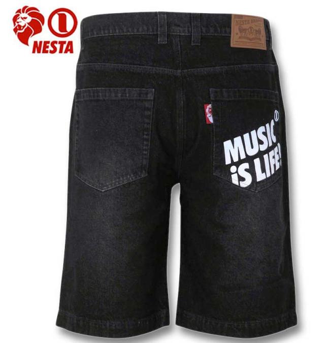 大きいサイズ NESTA BRAND ウォッシュドデニムハーフパンツ ブラック 100cm〜160cm/1274-3276-2-98